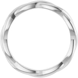 10K White 2.2 mm Woven-Design Band Size 7