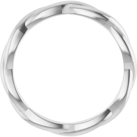 10K White 2.2 mm Woven-Design Band Size 7