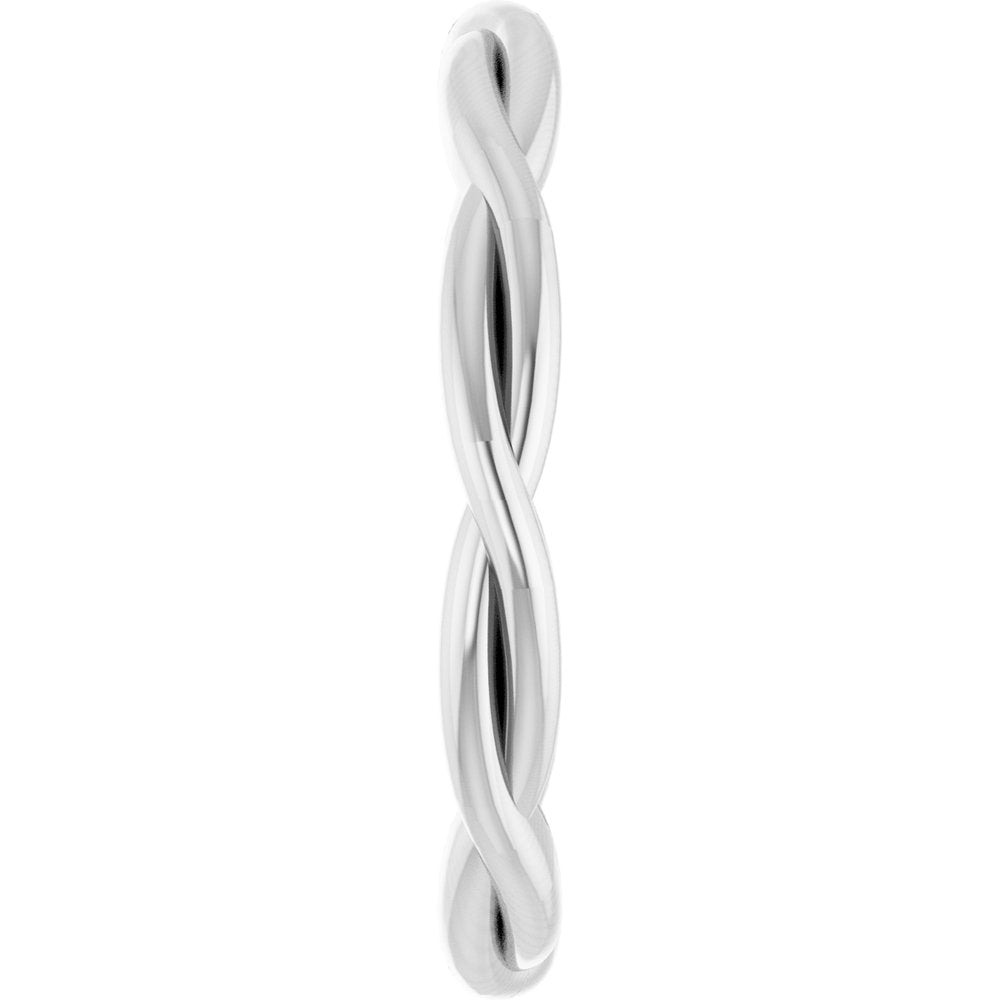 10K White 2.2 mm Woven-Design Band Size 7