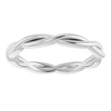 14K White Gold 2.2 mm Woven-Design Band Size 7