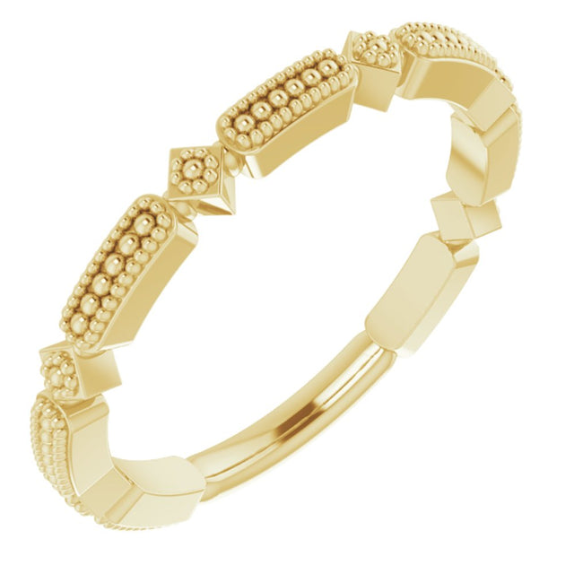 14K Yellow Stackable Bead Ring