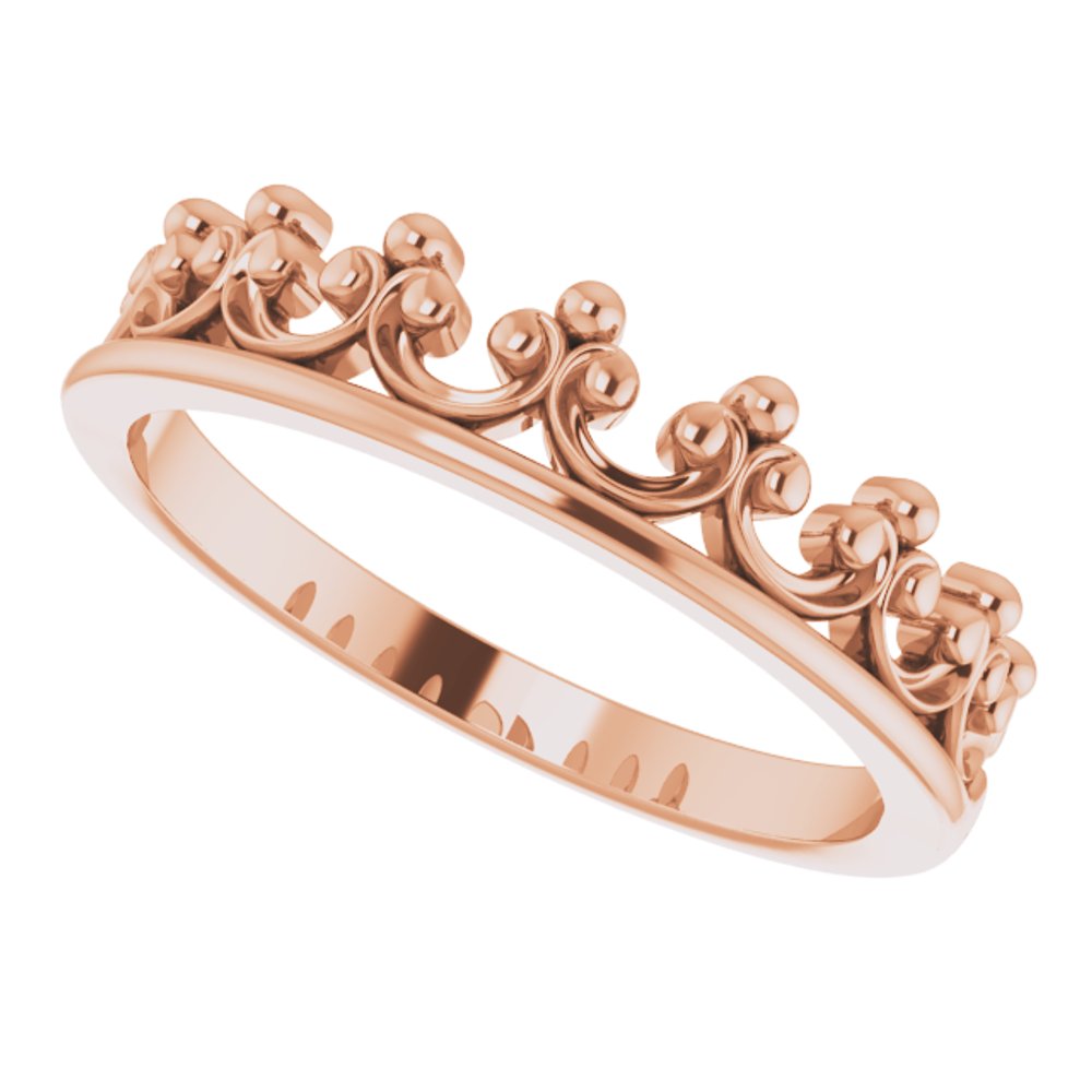 14K Rose Stackable Crown Ring