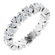 14K White 3/4 CTW Natural Diamond Cluster Eternity Band Size 5