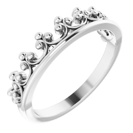 Sterling Silver Stackable Crown Ring 