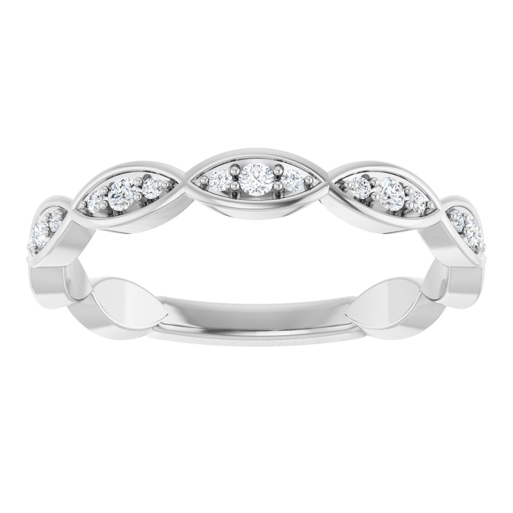 14K White 1/5 CTW Natural Diamond Infinity-Inspired Anniversary Band