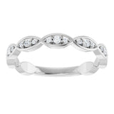 14K White 1/5 CTW Natural Diamond Infinity-Inspired Anniversary Band