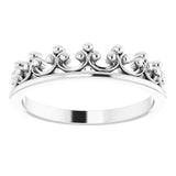 14K White Stackable Crown Ring