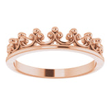 14K Rose Stackable Crown Ring