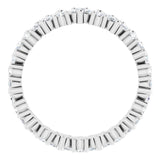 14K White 3/4 CTW Natural Diamond Cluster Eternity Band Size 5