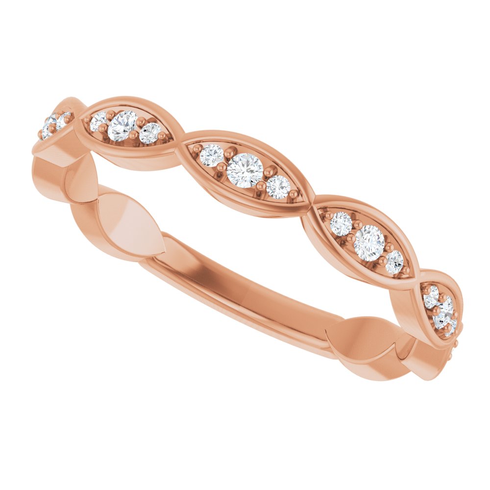 14K Rose 1/5 CTW Natural Diamond Infinity-Inspired Anniversary Band