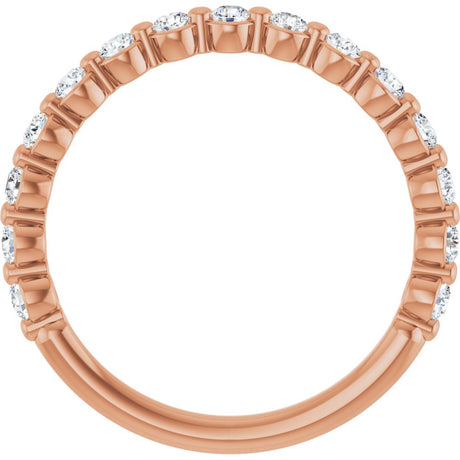 14K Rose 1/2 CTW Lab-Grown Diamond Anniversary Band