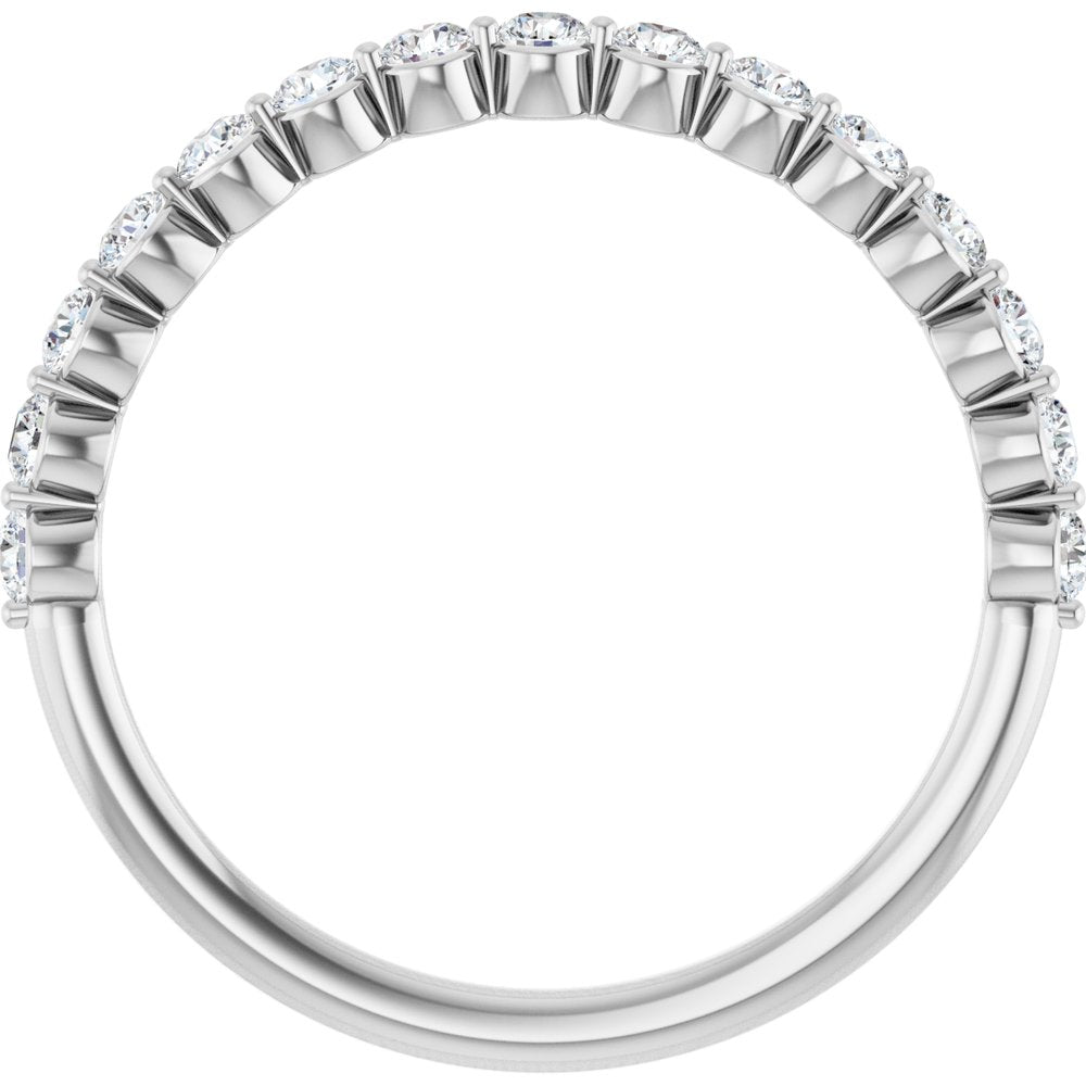 14K White 3/8 CTW Natural Diamond Anniversary Band