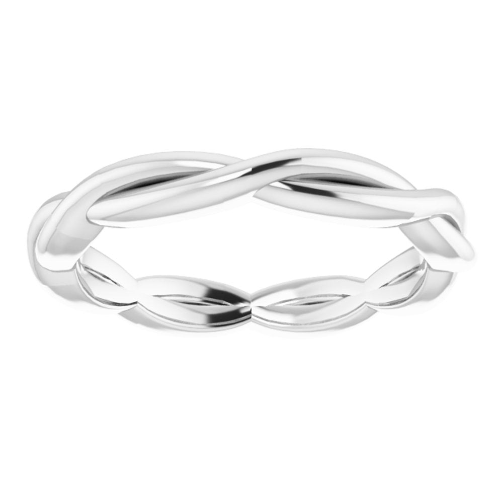 14K White 2.2 mm Woven-Design Band