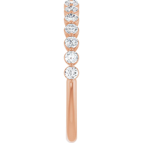 14K Rose 3/8 CTW Natural Diamond Anniversary Band