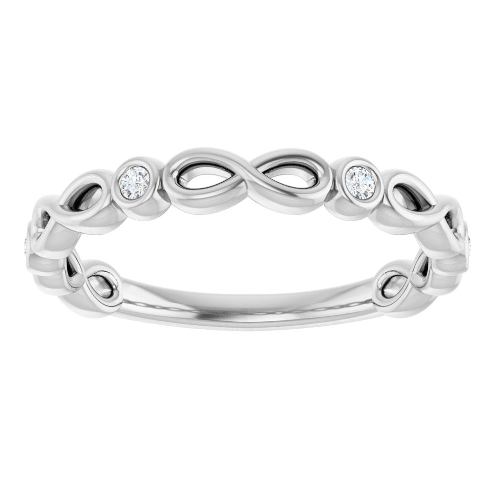 14K White .05 CTW Natural Diamond Anniversary Band