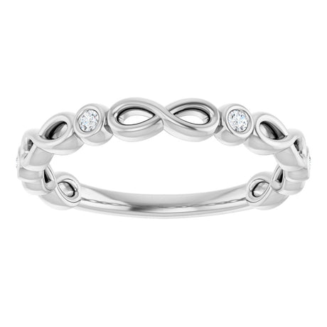 14K White .05 CTW Natural Diamond Anniversary Band