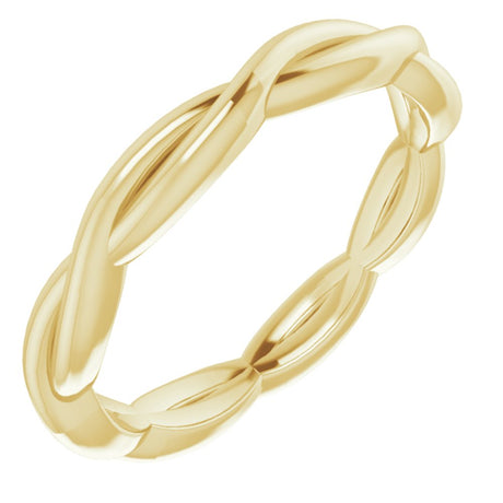 14K Yellow 2.2 mm Woven-Design Band Size 5