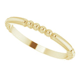 14K Yellow Stackable Bead Ring