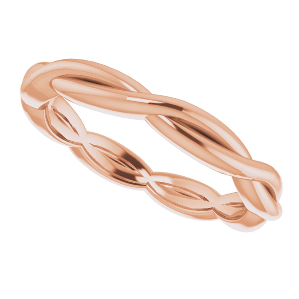 14K Rose 2.2 mm Woven-Design Band