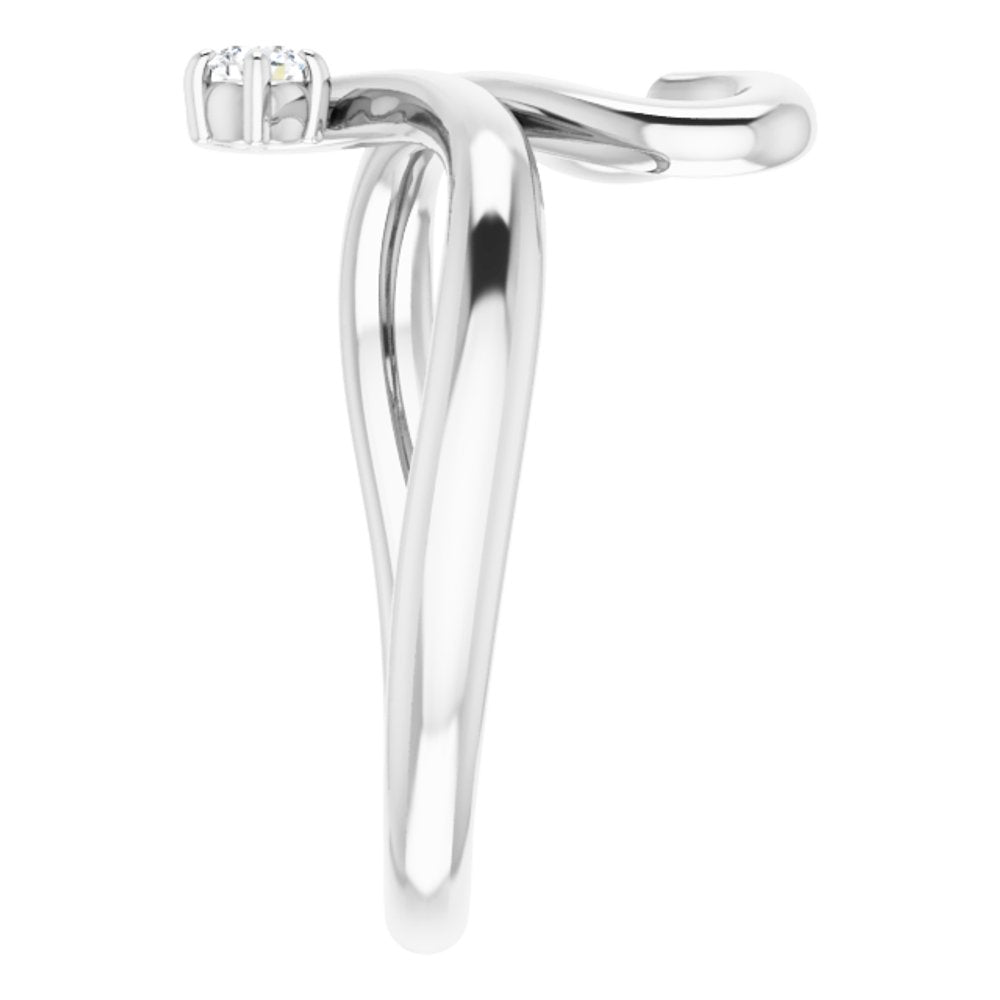 14K White Gold .06 CTW Natural Diamond Heart Ring