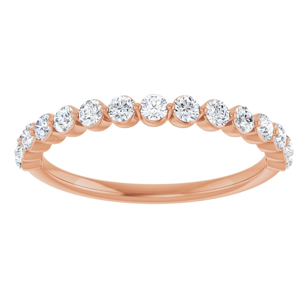 14K Rose 3/8 CTW Natural Diamond Anniversary Band