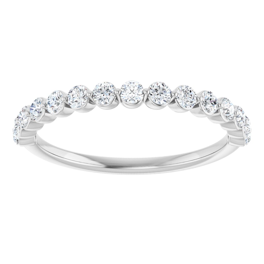 14K White 3/8 CTW Natural Diamond Anniversary Band