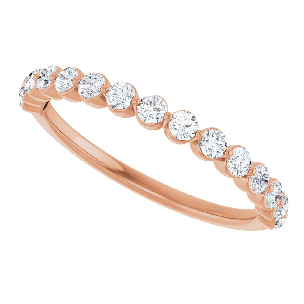 14K Rose 1/2 CTW Lab-Grown Diamond Anniversary Band