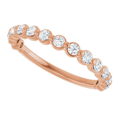 14K Rose 1/2 CTW Lab-Grown Diamond Anniversary Band