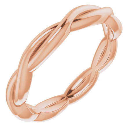 14K Rose 2.2 mm Woven-Design Band Size 4