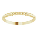 14K Yellow Stackable Bead Ring