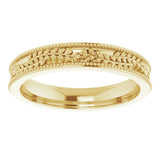 14K Yellow Gold 3.65 mm Floral Band