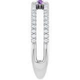 14K White Gold Natural Amethyst & 1/4 CTW Natural Diamond Ring