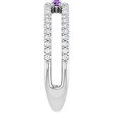 14K White Natural Amethyst & 1/4 CTW Natural Diamond Ring