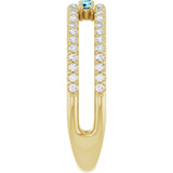 14K Yellow Gold Natural Aquamarine & 1/4 CTW Natural Diamond Ring