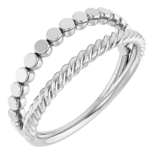 Sterling Silver Negative Space Rope Ring