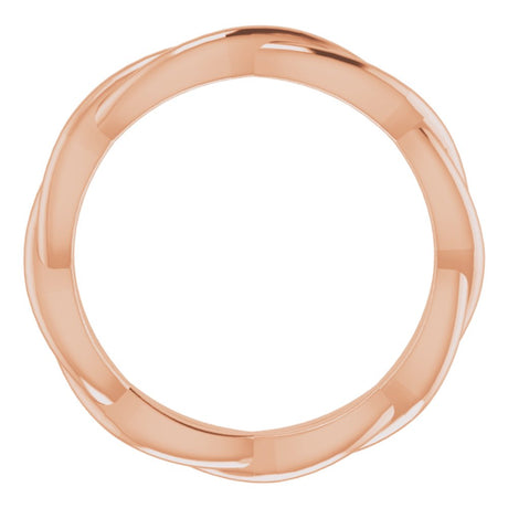 14K Rose Gold 2.2 mm Woven-Design Band Size 4