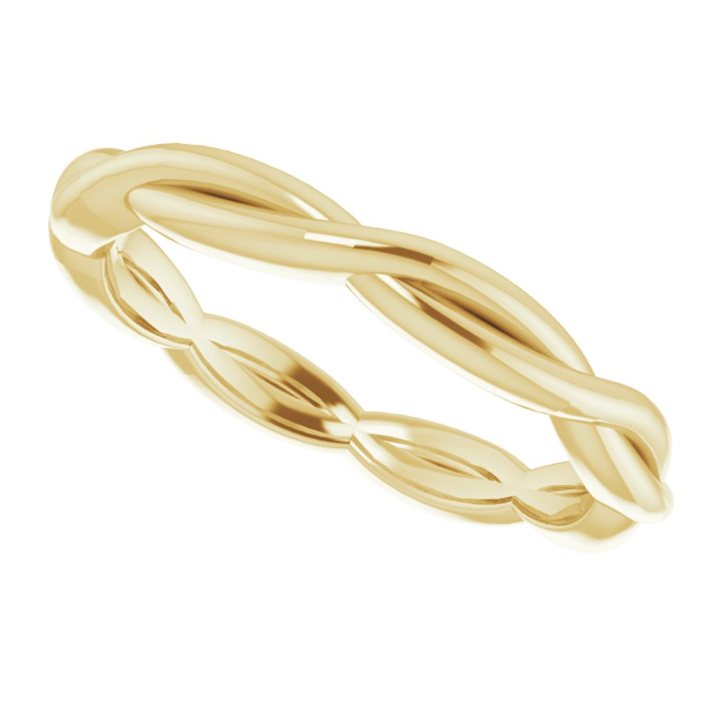 18K Yellow Gold 2.2 mm Woven-Design Band Size 5