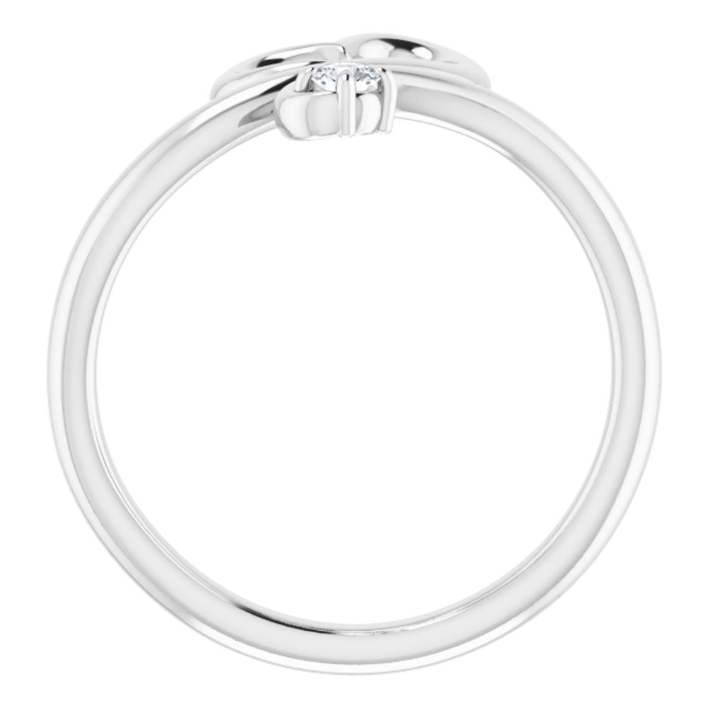 14K White Gold .06 CTW Natural Diamond Heart Ring