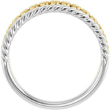 14K White/Yellow Negative Space Rope Ring