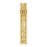14K Yellow Gold 3.65 mm Floral Band