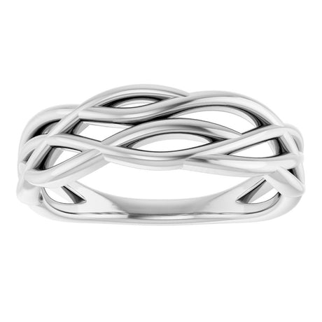 14K White Criss-Cross Ring