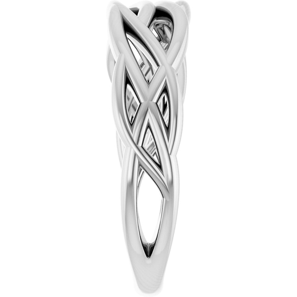 14K White Criss-Cross Ring