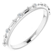 14K White .03 CTW Natural Diamond Cross Ring