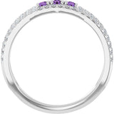 Sterling Silver Natural Amethyst & 1/4 CTW Natural Diamond Ring