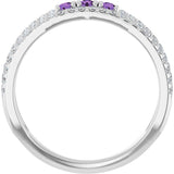 14K White Gold Natural Amethyst & 1/4 CTW Natural Diamond Ring
