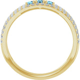 14K Yellow Gold Natural Aquamarine & 1/4 CTW Natural Diamond Ring