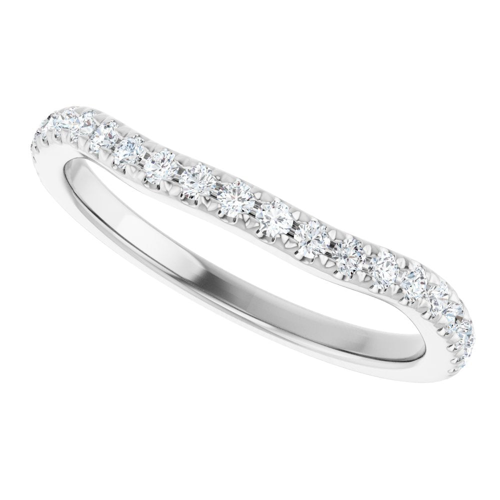 14K White 1/4 CTW Natural Diamond Matching Band