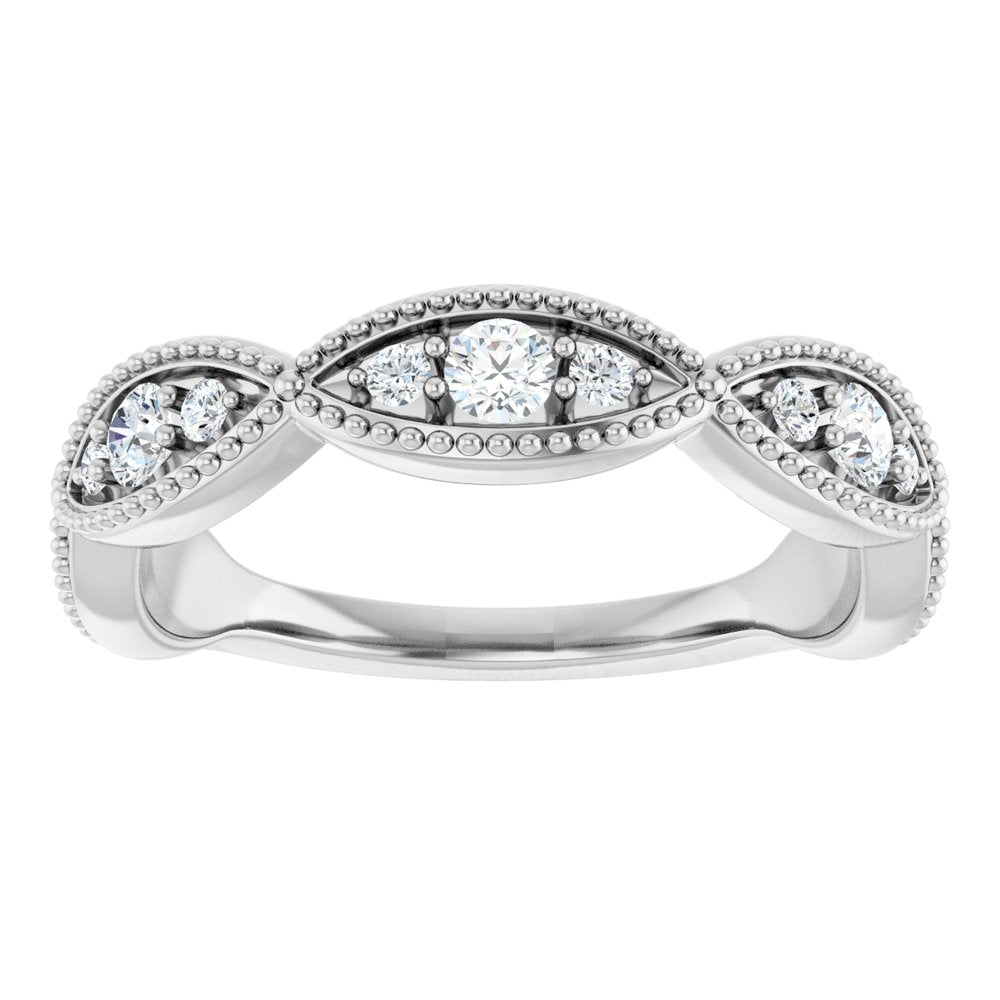 14K White 1/2 CTW Natural Diamond Anniversary Band