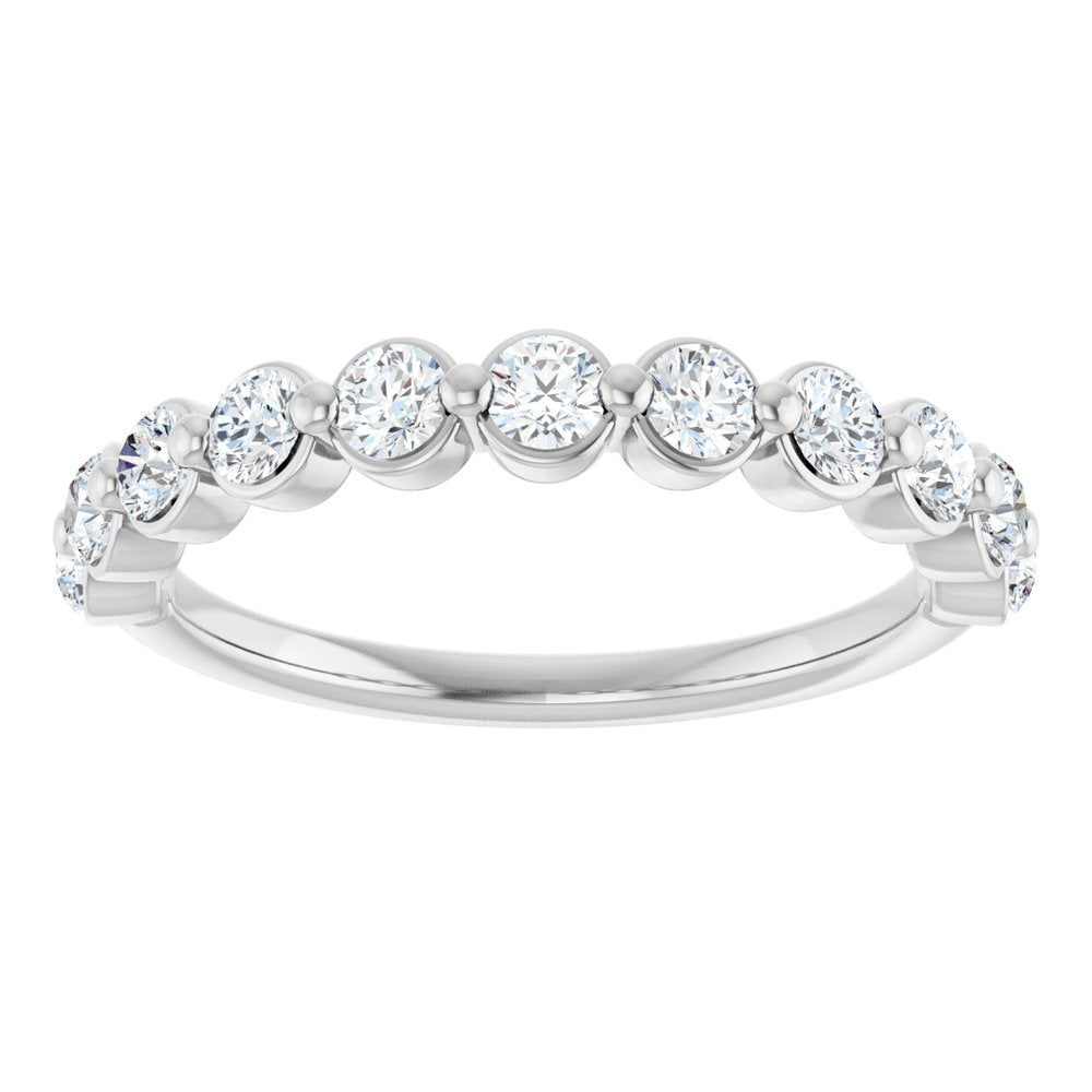 14K White Gold 5/8 CTW Natural Diamond Anniversary Band