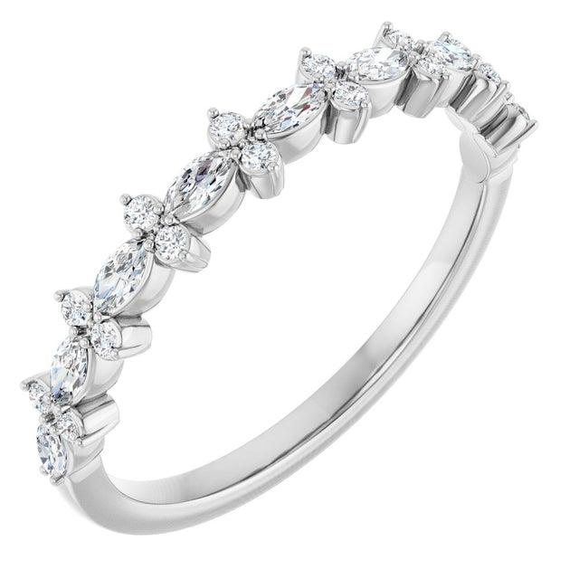 14K White Gold 1/3 CTW Natural Diamond Anniversary Band